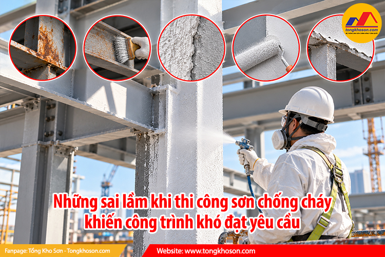 Những sai lầm khi thi công sơn chống cháy khiến công trình khó đạt yêu cầu