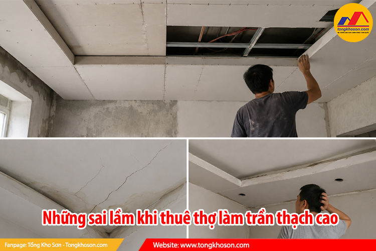Những sai lầm khi thuê thợ làm trần thạch cao