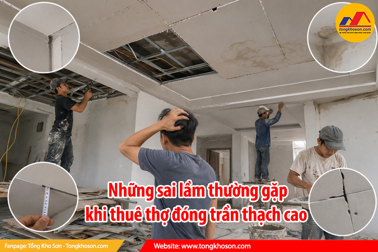 Những sai lầm thường gặp khi thuê thợ đóng trần thạch cao