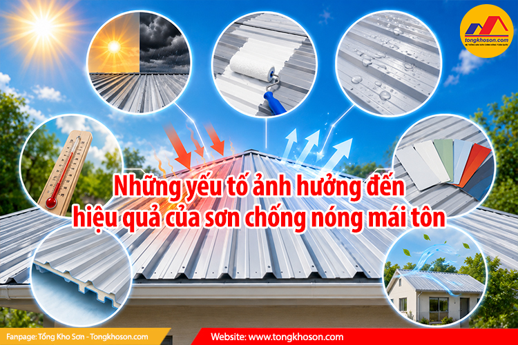 Những yếu tố ảnh hưởng đến hiệu quả của sơn chống nóng mái tôn