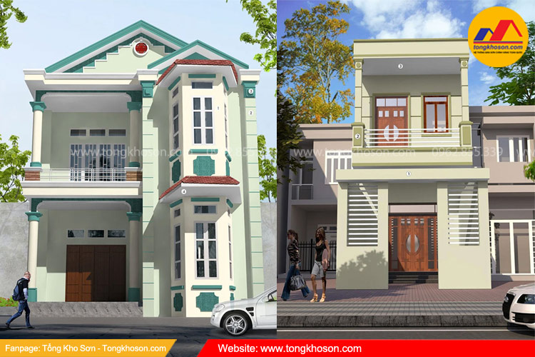 Gợi ý phối màu sơn mặt tiền đẹp