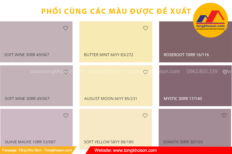 Phối màu vàng kem với các màu được chuyên gia đề xuất
