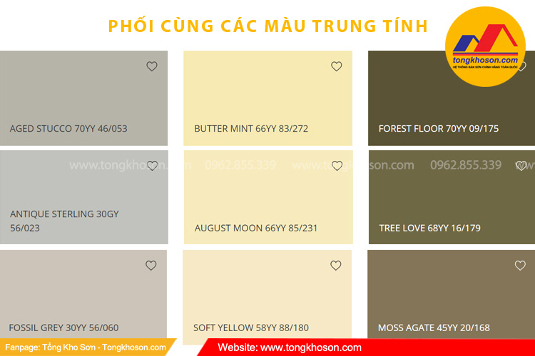 Phối màu vàng kem cùng các màu trung tính