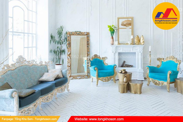 Sơn nhà nội thất màu trắng sứ