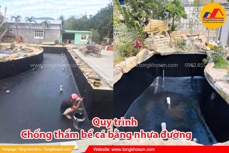 Quy trình chống thấm bể cá bằng nhựa đường