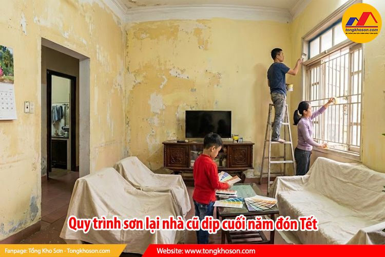 Quy trình sơn lại nhà cũ diijp cuối năm đón Tết