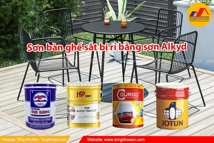 Sơn bàn ghế sắt bị rỉ tại nhà với sơn dầu Alkyd