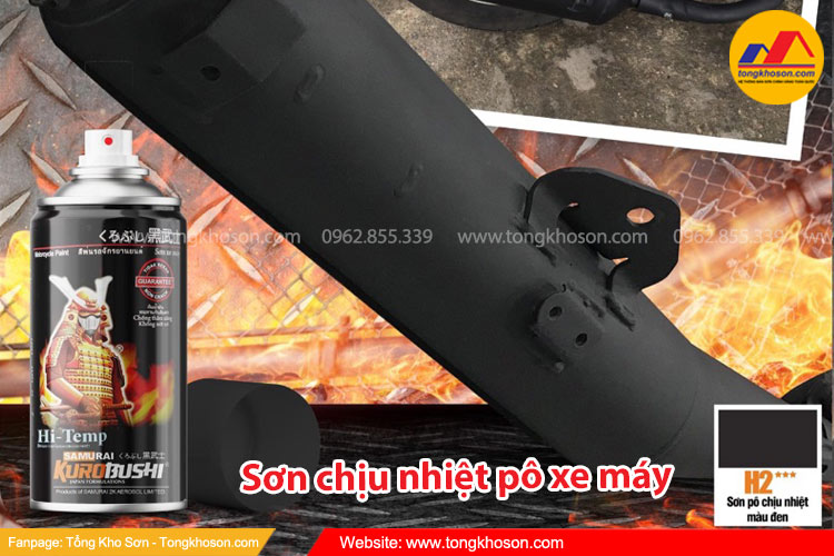Sơn chịu nhiệt pô xe máy Samurai - H2