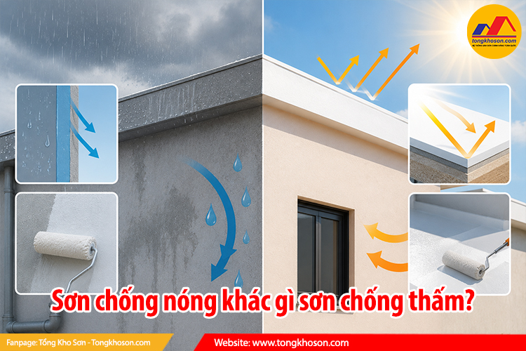 Sơn chống nóng khác gì sơn chống thấm?