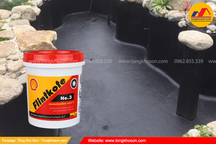 Sơn chống thấm hồ cá Koi màu đen Flintkote No3