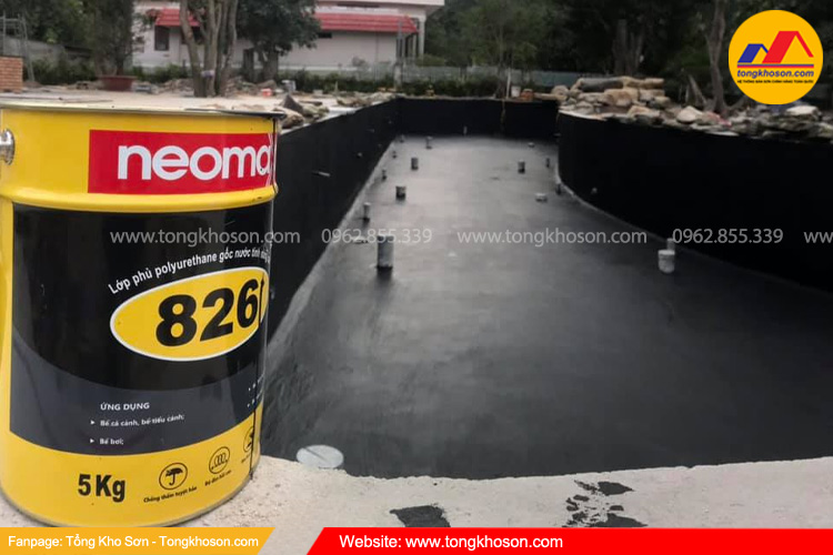 Sơn chống thấm hồ cá Koi màu đen Neomax 826