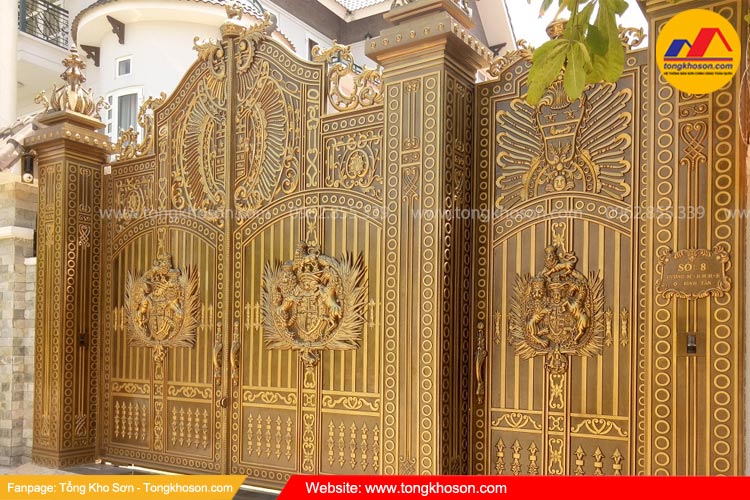  Sơn cổng màu gì đẹp? Sơn cổng màu vàng đồng