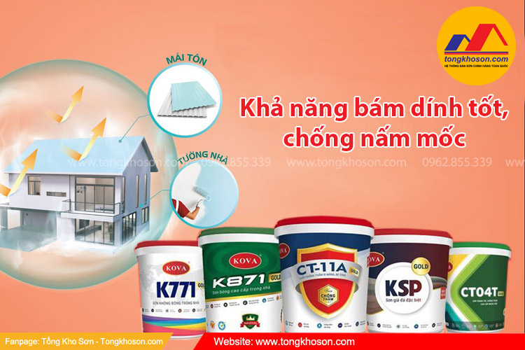 Sơn Kova có khả năng bám dính rất tốt