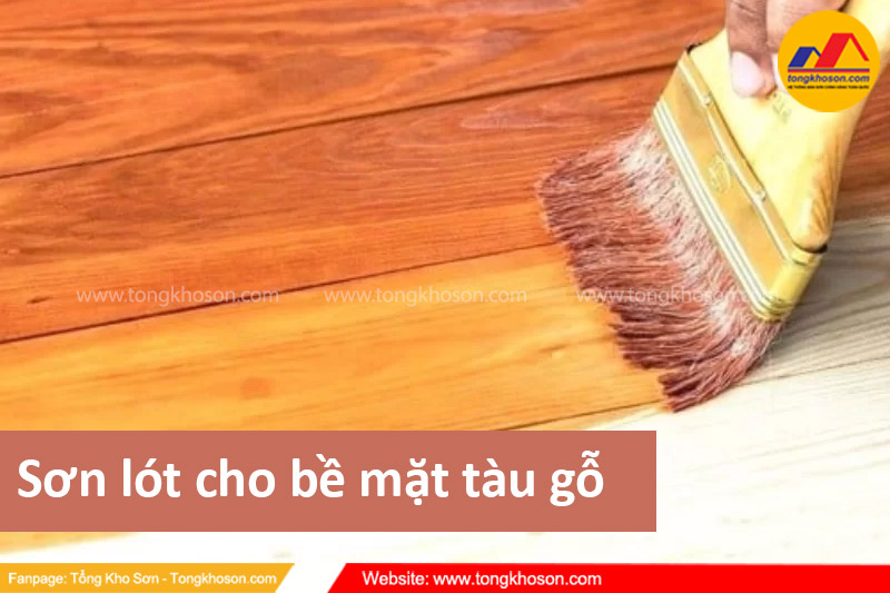 Thi công sơn lót cho bề mặt tàu gỗ tàu vỏ gỗ