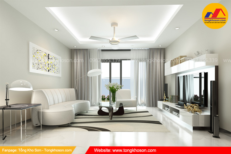 Sơn màu sắc trắng ngọc trai cho nội thất