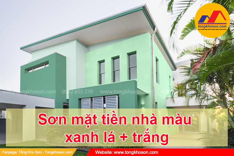 son nha mat tien mau xanh la voi mau trang
