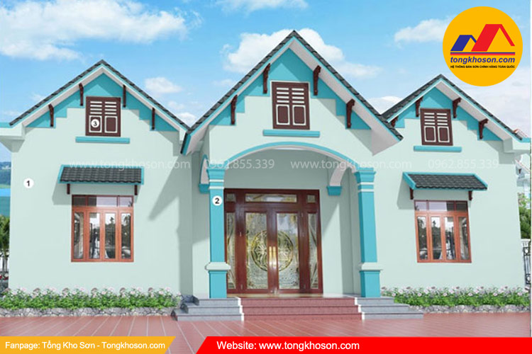 Sơn nhà màu xanh dương hợp mệnh thủy