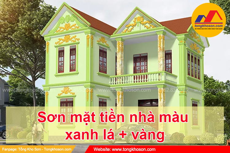 son nha mat tien mau xanh la voi mau vang
