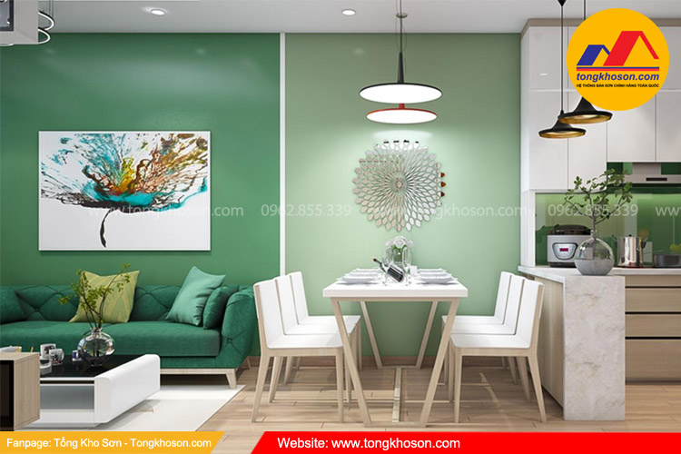Sơn nhà màu xanh lục