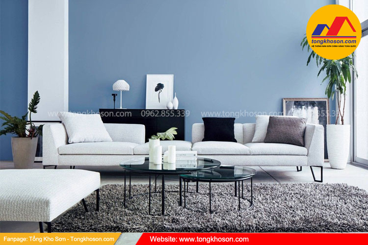 Sơn nhà màu xanh dương phù hợp với chồng mệnh mộc vợ mệnh thủy