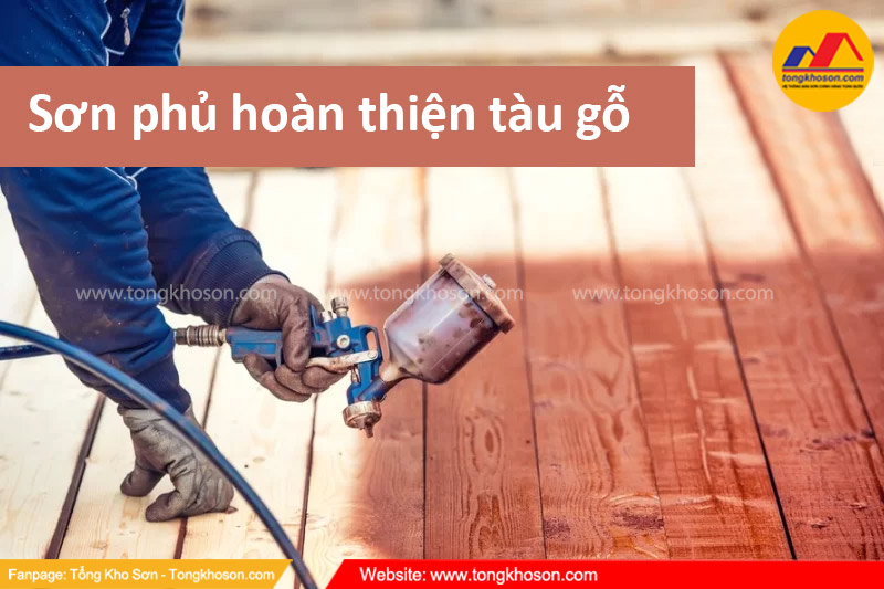 Thi công sơn phủ cho tàu biển vỏ gỗ