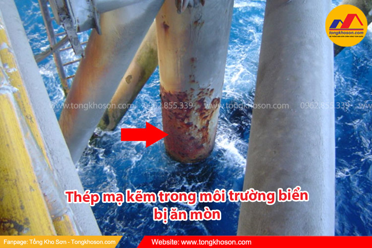 Thép mạ kẽm trong môi trường biển bị ăn mòn