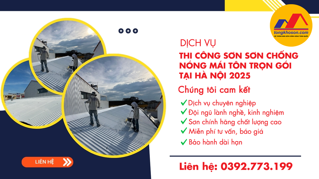 thi công sơn chống nóng mái tôn trọn gói 