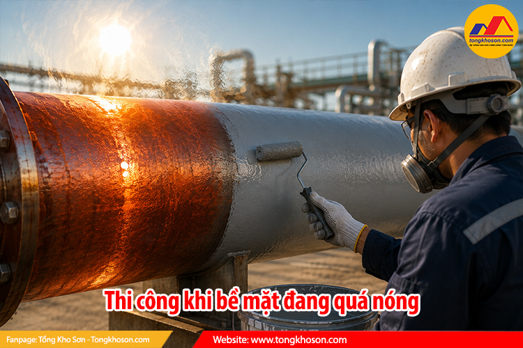 Thi công khi bề mặt đang quá nóng