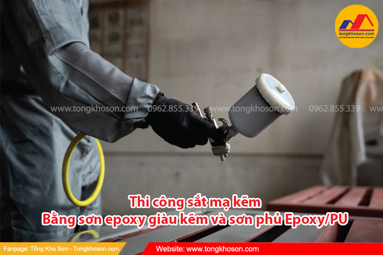 Thi công sơn cho bề mặt sắt mạ kẽm