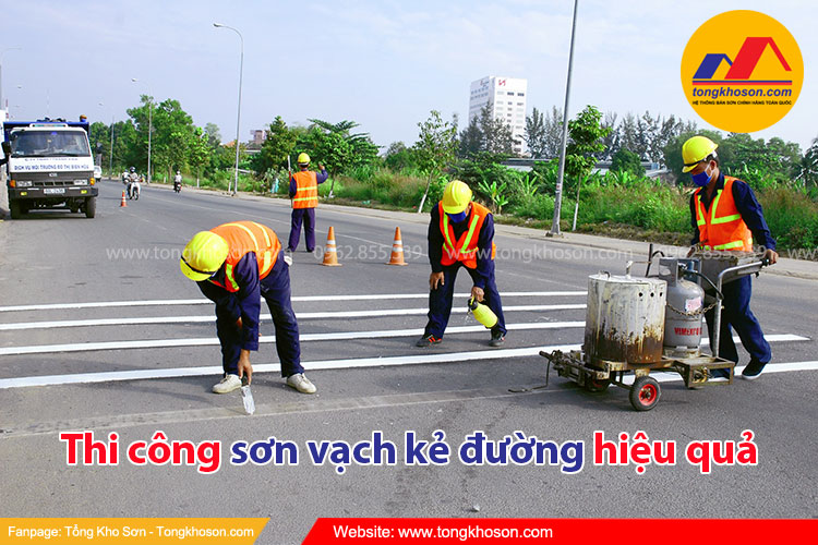 Hướng dẫn thi công sơn kẻ vạch đường hiệu quả, đơn giản