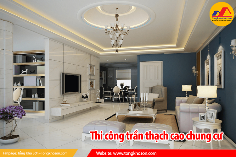 Thi công trần thạch cao chung cư