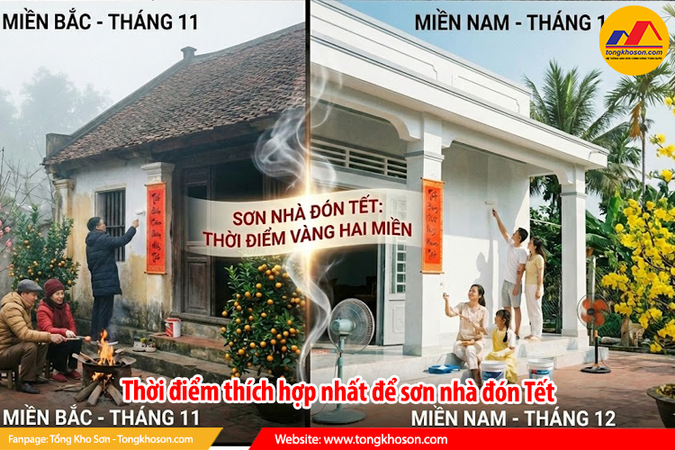 Thời điểm thích hợp nhất để sơn nhà đón Tết