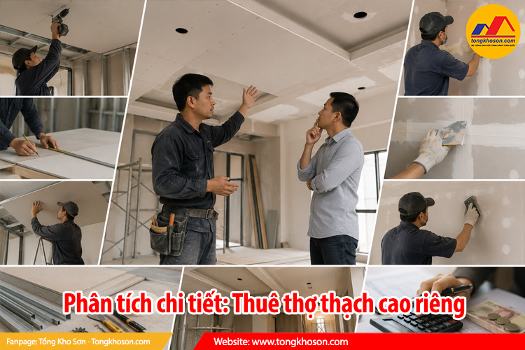 Phân tích chi tiết: Thuê thợ thạch cao riêng