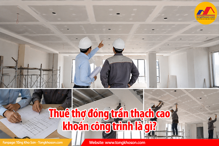 Thuê thợ đóng trần thạch cao khoán công trình là gì?