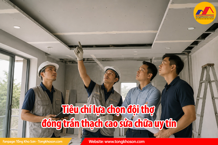Tiêu chí lựa chọn đội thợ đóng trần thạch cao sửa chữa uy tín
