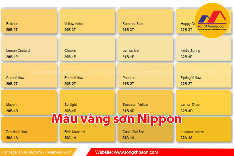 Mã màu vàng sơn Nippon