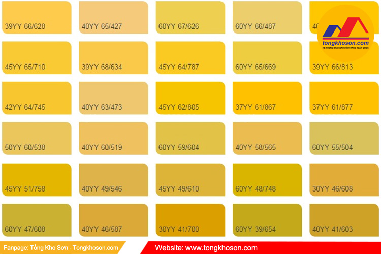 Mã màu vàng sơn Dulux