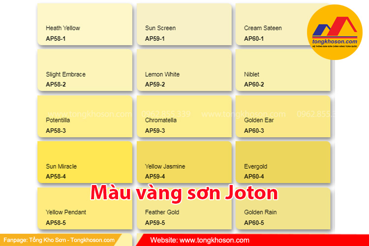 Mã màu vàng sơn Joton