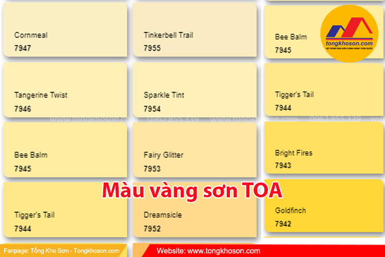 Mã màu vàng sơn TOA