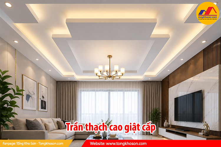 Trần thạch cao giật cấp