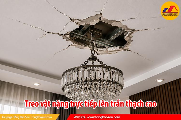 Treo vật nặng trực tiếp lên trần thạch cao
