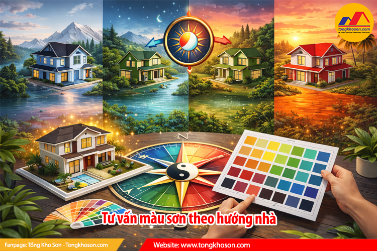 Tư vấn màu sơn theo hướng nhà
