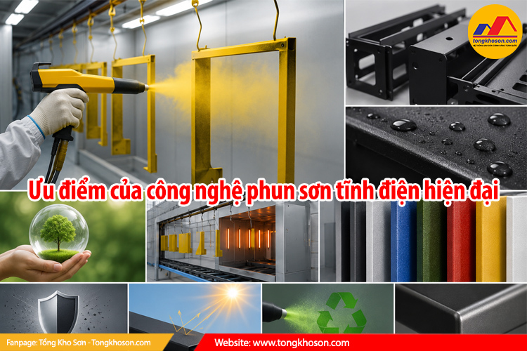 Ưu điểm nổi bật của công nghệ phun sơn tĩnh điện hiện đại